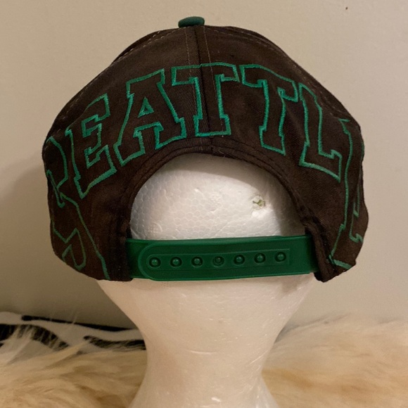 Seattle SuperSonics Vintage 90s Big Logo Athletic Hat Snapback Cap Sonics - Picture 7 of 17